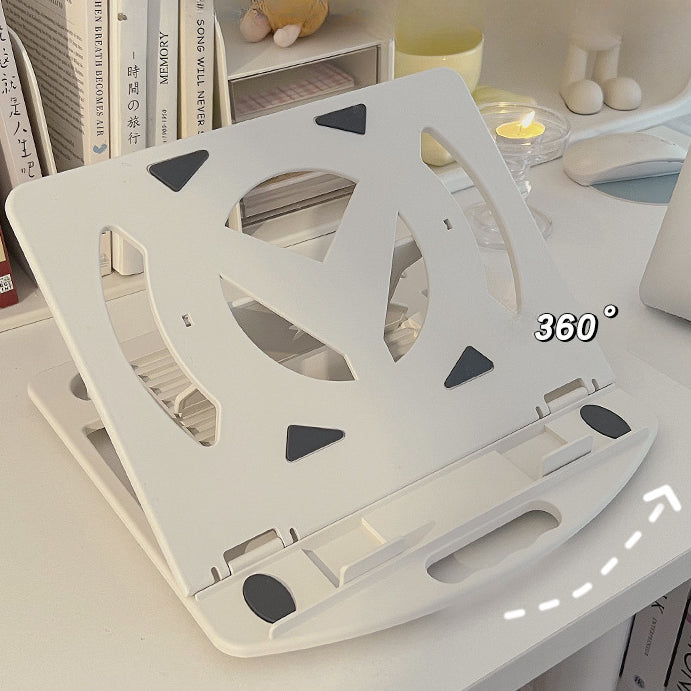 360°Rotate Base Laptop Stand for Desk, Portable Adjustable Desk Travel Laptop Riser
