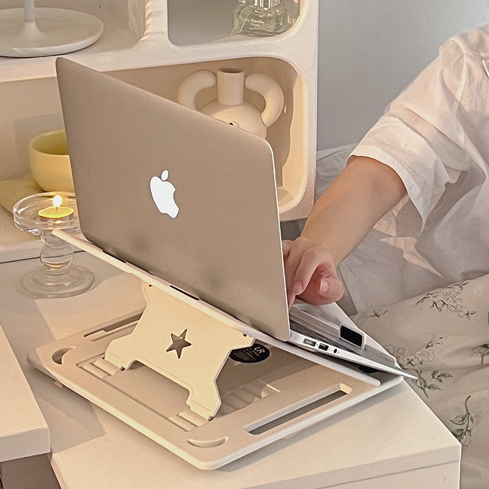 360°Rotate Base Laptop Stand for Desk, Portable Adjustable Desk Travel Laptop Riser