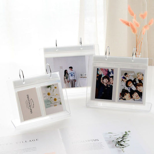 Loose-leaf photo/card display album rack, photo storage book, display acrylic table