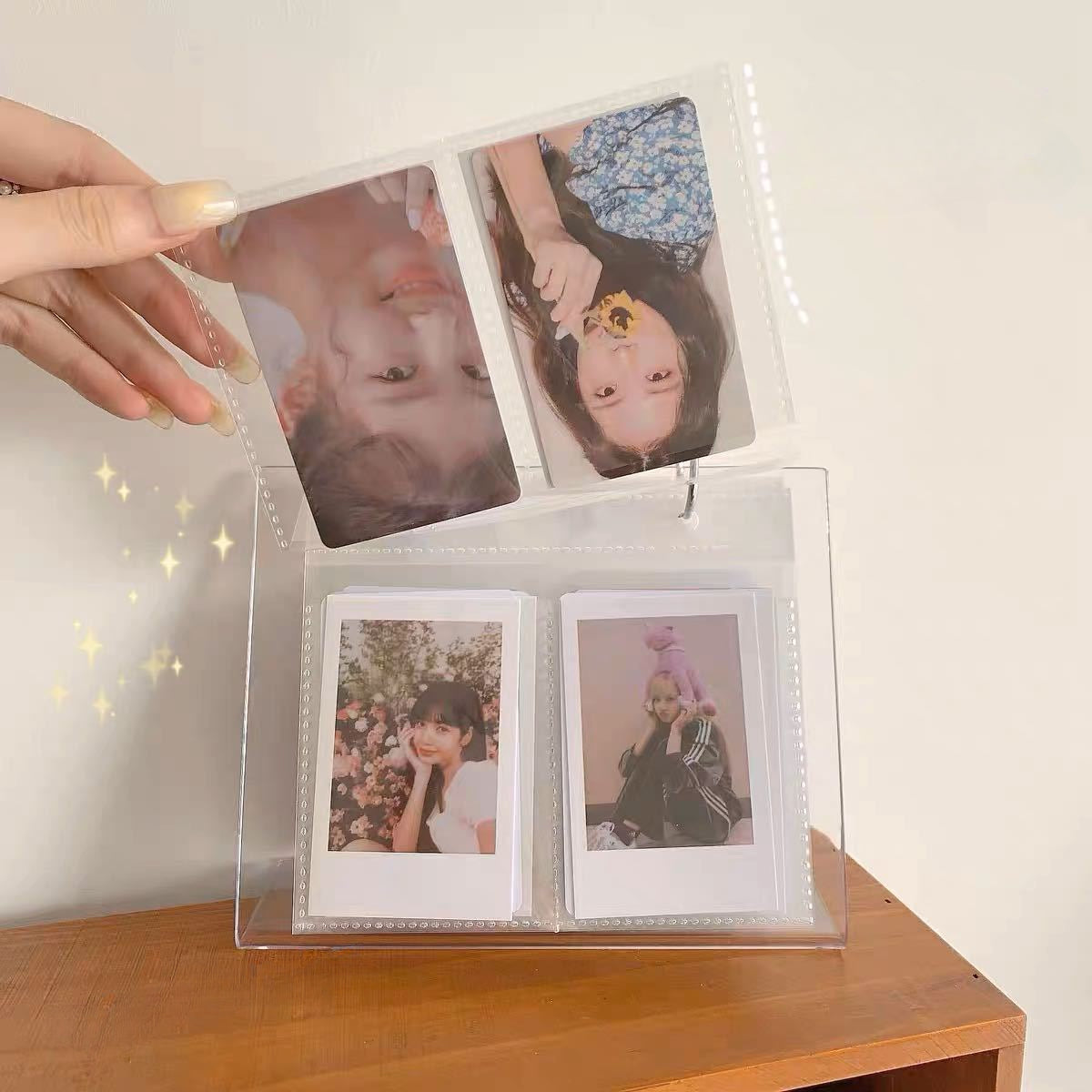 Loose-leaf photo/card display album rack, photo storage book, display acrylic table